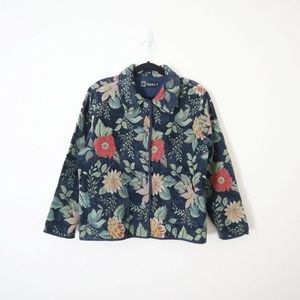 VTG Nikky Carpet Bag Tapestry Jacket Floral Pattern